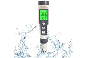 YIYEGO Salzgehalt Messgerät 4-In-1 Salzgehalt TDS EC Temperatur Tester mit ATC Großer Bereich 0-200ppt, Wasserdichtes IP67 Salzgehalt TDS EC Messgerät für Meerwasser, Aquarium, Pool, Fischteich