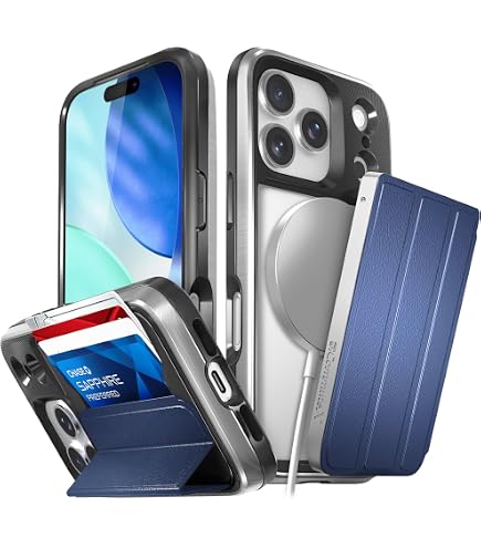 Étui Portefeuille VENA VCommute Pour IPhone 17 - Protection Militaire, Porte-Cartes 3 Places, Support Magnétique - Bleu