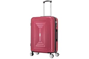 SKYLARK LUGGAGE 24" Medium Suitcase Check in Suitcase Super Lightweight 4 Wheel Dual Spinner ABS Hard Shell Luggage with Built in Combination Lock for 15 to 20kg 65 Litre