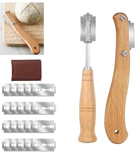 Gosknor 2pcs Magnetic Lame Dough Scoring Tool, Sourdough Scoring Tool With 10 Replaceable Blades Stainless Steel Dough Cutter For Bread Baking Knife Supplies (Blue - View #8