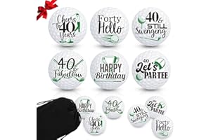 Sonwyoung 6 Pcs Birthday Golf Balls Gift Funny Golfer Gift Set Professional Practice Ball for Men Golfers Happy Birthday Golf Ball Accessories for Men, Women & Kids