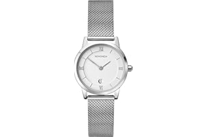 Sekonda Carter 28mm Women's Quartz Watch Round Alloy Case, Mineral Glass, Stainless Steel Mesh Bracelet, Roman Numerals, Sliding Clasp and Date Function