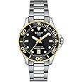 Tissot Unisex Seastar 1000 36mm 316L Stainless Steel case with Yellow Gold PVD Coating Quartz Watch, Grey, Stainless Steel, 18 (T1202102105100)