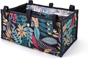 Dongawin Walker Bag Under Seat for Four Wheel Rollator, Rollator Bag Tote Organizer Pouch Storage to Walkers for Senoirs, Walker Accessories (Maple Leaf, Large)