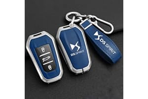 OscitY Auto Zinco Lega Chiavi Custodie, per DS ds7 ds5 ds6 ds9 New Energy ds3 4s 5LS Key Cover Impermeabile Resistente all'Usura AntiGraffio Protezione Accessori,D/Blue-Silver