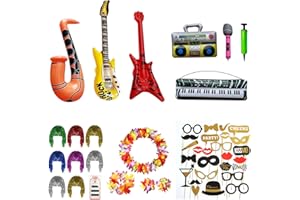 ICONAT Party Deko Fotobox Accessoires,Foto Requisiten Party Zubehör für Hochzeit,Halloween,Weihnachten,Tischdeko Geburtstag,Karneval, Silvester Deko (46 Stück)