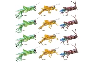 YZD Réaliste Sauterelle Mouches de pêche à la Mouche 3 Tailles 3 Couleurs Mouches sèches