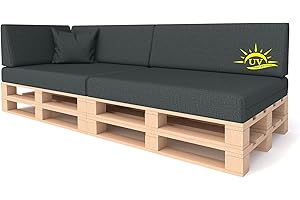 ‎PILLOWS24 Pillows24 Palettenkissen 6-teiliges Set Palettenauflage Polster für Europaletten Hochwertige Palettenpolster Palettensofa Indoor & Outdoor Erhältlich Graphit