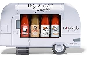 Thoughtfully Gourmet, Set de 4 sauces piquantes au piment savoureux Coffret Cadeau, 48 grammes chacun