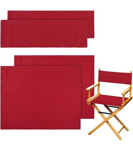 Ricambio Coprisedia Per Giardino Coprisedili Tela Ricambio Per Sedie Da Regista - 48x38 Cm E 16x52 Cm, Colore Rosso, Per Giardino Ed Esterni Coprisedile Sedia Regista