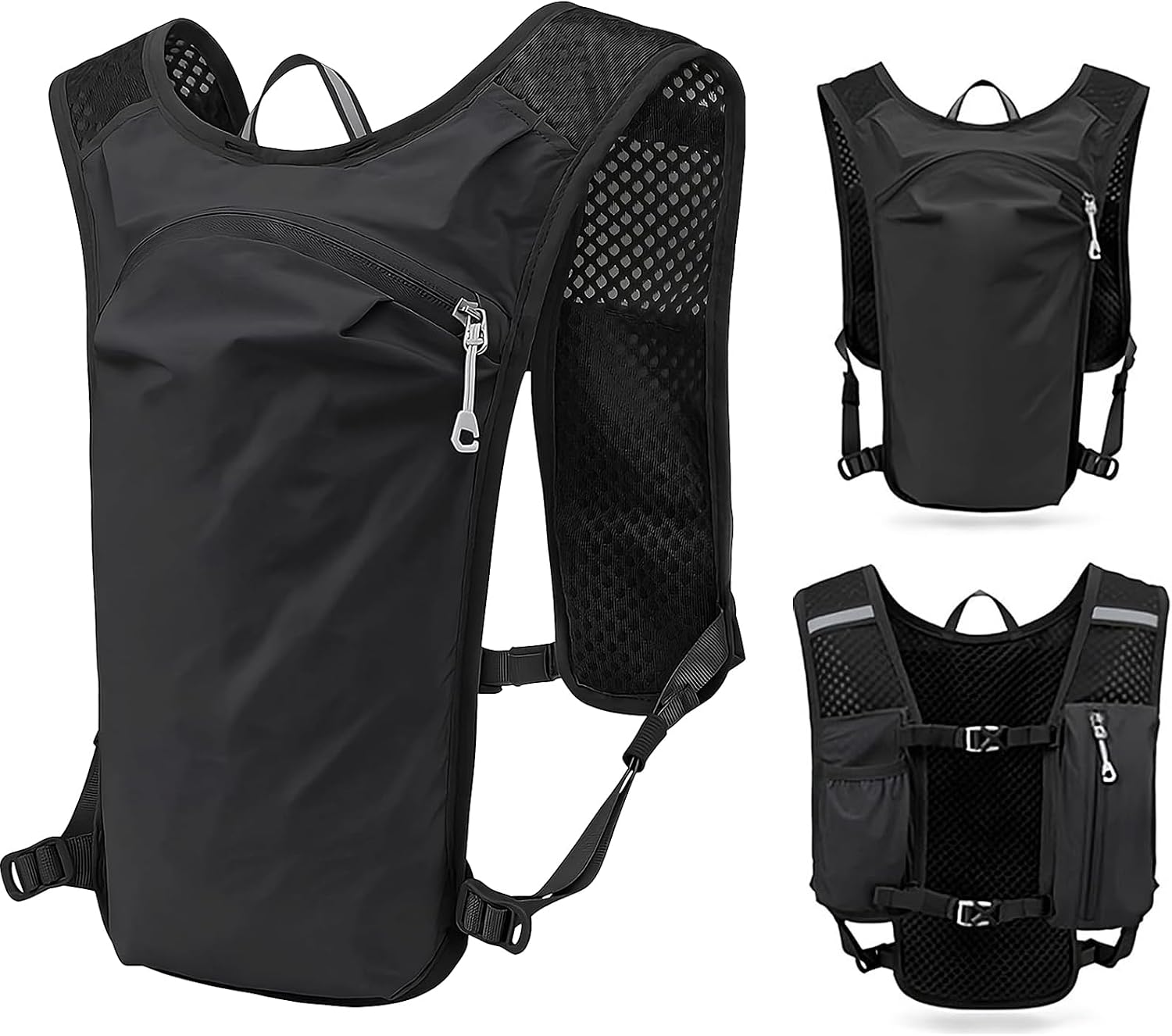 InfiniZer Running Vest For Men Women Lightweight Breathable Hydration Backpack Functional Reflective Running Vest For Cycling Hiking Marathon
