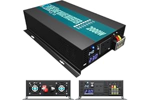 WZRELB 2000 Watt Pure Sine Wave Inverter 24V DC to 230V 240V AC, 2000W Power Invert Peak Power 4000W Power Converter for supply for off grid system or power failure emergencies