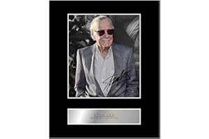 ICONIC PICS Stan Lee signiertes Foto mit Passepartout, #05, gedrucktes Autogramm, Geschenk