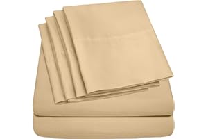 SWEET HOME COLLECTION Podwójne prześcieradła - 4-częściowy zestaw pościeli 1500 Supreme Collection drobno szczotkowana mikrofibra z głęboką kieszenią zestaw pościeli - 1 dodatkowa poszewka na poduszkę, świetna wartość,