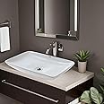 Ruhe® 23x15x4 Inches Apollo Countertop Wash Basin & Ceramic White Glossy Finish, Modern Bathroom Sink for Home, Hotel, Office, Rectangular Shape Wash Basin