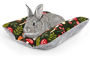 Hedgeink Rabbit Bed Thickened and Soft Guinea Pig Bed, Washable Double-Sided Plush Small Animal Bed Mat for Hamster, Kitten,Bunny, Chinchilla, Squirrel, Hedgehog, 37 x 36 x 7.5cm