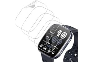Holilo 4 Pièces Protection Écran pour Amazfit Bip 6, 9H Dureté Anti-Rayures 3D Couverture Complète HD sans Bulles Protecteur d'écran en- Transparent