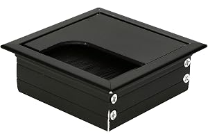 KOTARBAU Kabelkanal i aluminium 80 x 80 mm för möbler svart kabeluttag anodiserad rektangulär kabelgenomföring