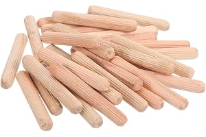 QUARKZMAN 100 st träpluggar, stift, 10 x 70 mm (0,39 x 2,76 tum) träpluggar, ribbade stänger, fogar för träbearbetning, möble
