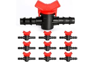 VooGenzek 10 Pièces 16mm Vanne Commutation d'Irrigation, Irrigation Pipe Valve Switch, Robinet Jardin en Plastique PE, Robinet Barbelé Double Mâle, pour L'irrigation des Pelouses de Jardin