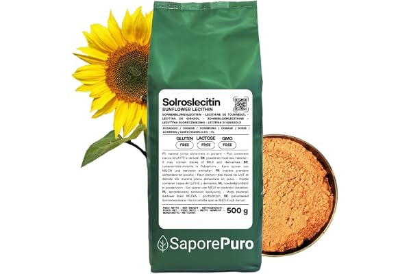 SaporePuro Solroslecitin Pulver 500 g – Naturligt Emulgeringsmedel GLUTENFRI