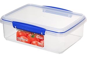 Sistema KLIP IT Food Storage Container | 2 L | Airtight & Stackable Meal Prep Container with Lid | School Lunch Box | BPA-Free | 1 Count