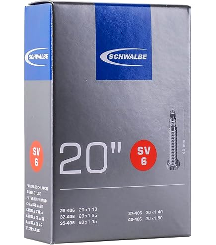 Schwalbe AV7 Inner Tube Pack Of 2 - 20" X 1.5-2.5", 40mm Valve, For Bikes & Scooters