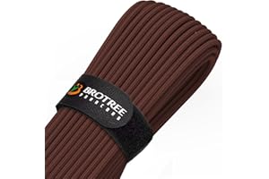 BROTREE Paracorde 4mm 9 Brins Corde en 100% Nylon (15m, 30m, 50m) Type III Corde Parachute pour Survie, Extérieur, Bricolage - 280kg Charge de Rupture (Marron Chocolat, 30m)