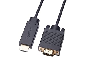 Amazon Basics Cavo da HDMI (sorgente) a VGA (Display) non bidirezionale, placcato in oro, 6 feet, nero