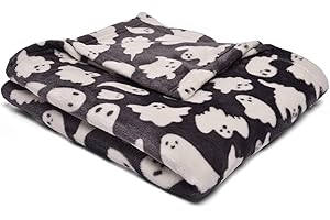 Bedlam - Halloween Geister Fleecedecke (120 x 150cm) - Superweiche & kuschelige Decke in Schwarz - Gruselige Geister - Perfekte Halloween Kuscheldecke für Sofa, Bett oder als Halloween Dekoration