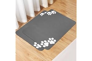 Zaxiva Alfombra Comedero Perro, Alfombrillas Absorbentes Rápidas, Antideslizante para Dispensador, 60x40 cm