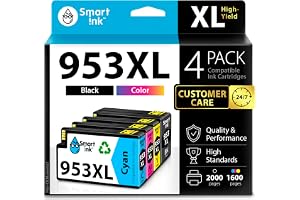 Smart Ink Kompatibel bläckpatron ersättning för HP 953XL 953 XL Den senaste chip versionen (Svart & C/M/Y XL) använd med Officejet Pro 7720 7730 7740 8210 8218 8710 8715 8718 8720 8725 8728 8730 8740
