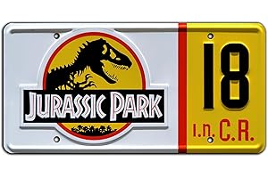CELEBRITY MACHINES Jurassic Trilogy | # 18 | Metal Stamped License Plate