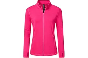 MoFiz Sportjacke Damen Leicht Trainingsjacke Mikrofleece Sweatjacke Wandershirt mit Reißverschluss