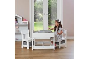 Liberty House Toys Kids Table with Storage Boxes and Play Tabletop, Grey, H480 x W600 x D600mm