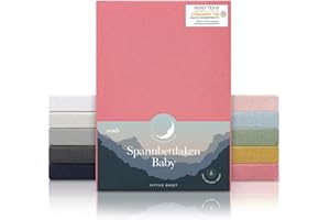 Laleni Lenzuola Culla Neonato - Lenzuola Lettino - Lenzuola Carrozzina Neonato - Coprimaterasso Culla con Angoli Elastici - Coprimaterasso Lettino 100% Cotone 135gsm - Corallo - Culla 40x90cm