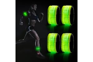 DazSpirit LED Armband Aufladbar/Batteriebetrieben Reflective LED leucht Armbänder Lichtband, Band leuchtarmband Kinder Nacht Sicherheits Licht für Joggen Laufen Hundewandern Running Outdoor Sports