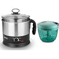 Pigeon by Stovekraft Kessel 1.2-Litre Multi-Purpose Kettle (Silver) 600W, Black & Pigeon by Stovekraft Large Handy and…