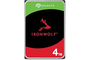 Seagate IronWolf 4To, Disque dur interne NAS HDD, CMR 3.5 Pouces SATA 6Goit/s 5 400 tr/min, 64 Mo de mémoire cache, pour NAS RAID, Ouverture Facile, Services Rescue (ST4000VNZ06)