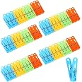 Lot De 60 Pinces à Linge Robuste – Plastique Coloré Avec Ressorts Solides, Anti-Vent Pour Corde à Linge