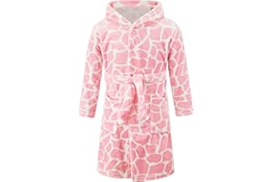 JZLPIN Unisex Baby Mit Kapuze Bademantel Kinder Flanell Pyjama Morgenmantel zum Jungen Mädchen Nachtwäsche