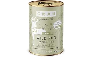 GRAU – oryginalna – mokra karma dla psów – Wild Pur, 6 opakowań (6 x 400 g), bez zbóż, dla dorosłych psów