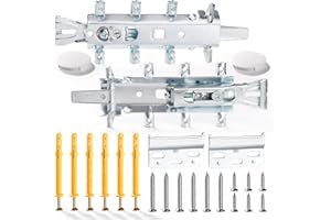 VooGenzek 2 Piezas Colgadores Ocultos para Gabinetes Cocina, Ganchos de Fijación para Muebles Suspendidos, Herrajes Colgar Muebles Cocina, con Tornillo y Cubierta, Peso del Rodamiento: 130kg