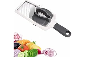 SUNNYSANJI Good Grips Handheld Mandoline Slicer, Adjustable Mandoline Vegetable Slicer with Safety Guard, Stainless Steel, Mandolin, Cabbage/Cheese/Onion/Potato/Apple/Lemon Food Slicer, 3-Slice Thickness,Modern