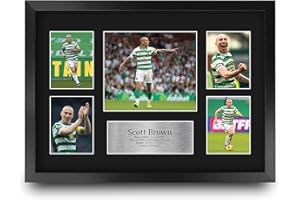 HWC Trading FR A3 Scott Brown Celtic Printed Memorabilia Signed Autograph Photograph Display for Football Fans and Supporters - A3 Framed