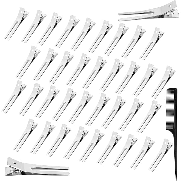 Lsydgn 100 Stück Silberne Haarspangen – Friseur-Klammern 5,5 Cm Für Styling & Lockenwickeln | Alligator Clips Metall