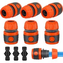 Conectores Rápidos Para Manguera De Jardín - 9 Piezas, 1/2" - Con Válvula De Cierre, Plástico Resistente