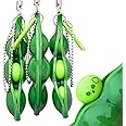 ZhengYue Squeeze Beans Keychain ADHD Fidget Toys Squishy Pea Pod Stress Toy Bring Fun for Kids 3PCS with Reduce Anxiety and Stress