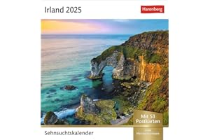 Irland Sehnsuchtskalender 2025 - Wochenkalender mit 53 Postkarten: Fernweh in einem Foto-Kalender zum Aufstellen. Die schönsten Landschaften Irlands ... zum Aufhängen (Sehnsuchtskalender Harenberg)