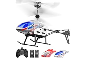 DEERC Remote Control Helicopter, 3.5 CH Altitude Hold RC Helicopters w/Gyro for Beginner, 2 Shells LED Light One Key Take Off/Landing, 2.4GHz Aircraft Indoor Flying Toy for Kids Boys Girls